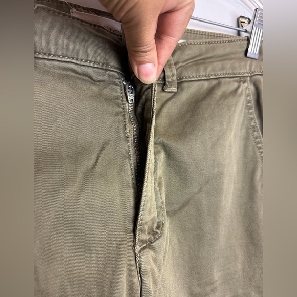 CHINO BY Anthropologie 27 Women Ripstop Green Relaxed Pants Velvet Line Side - Picture 9 of 16